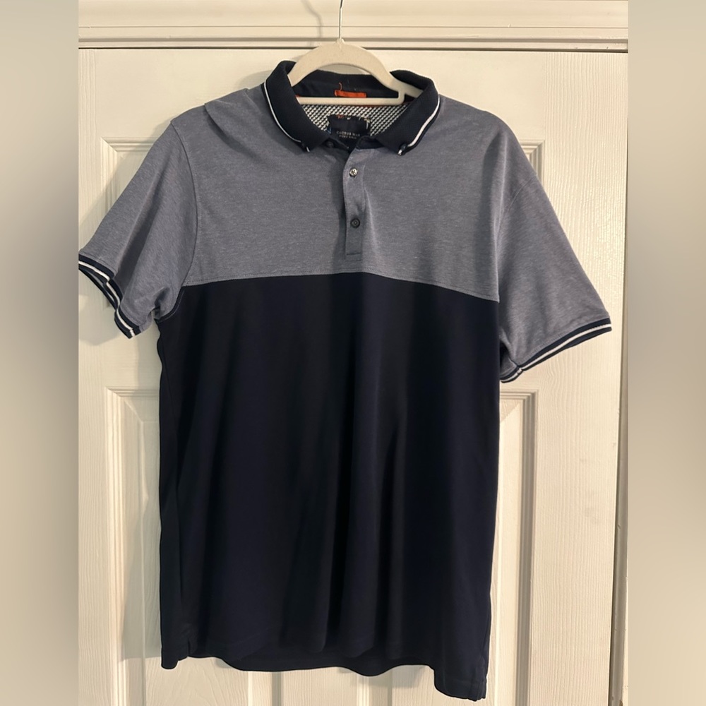 Men’s Cactus man navy blue polo size L
